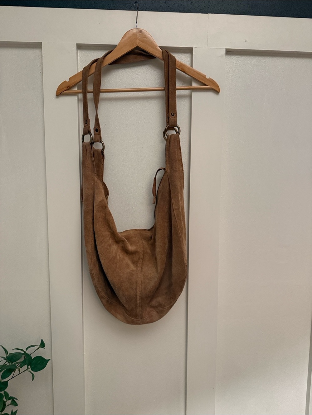Free People Suede Hobo Shoulder Bag in Blush Tan - Picture 3 of 3